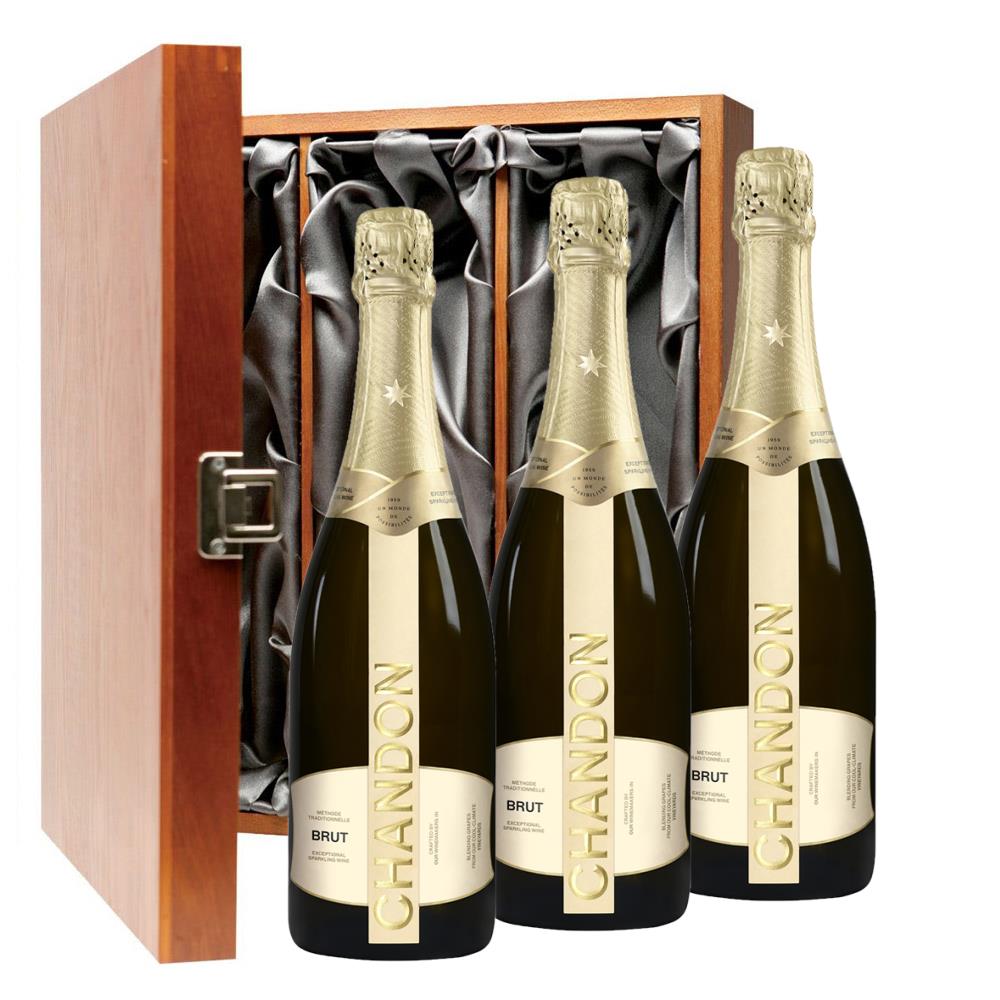 Chandon Brut Sparkling Wine 75cl Three Bottle Luxury Gift Box